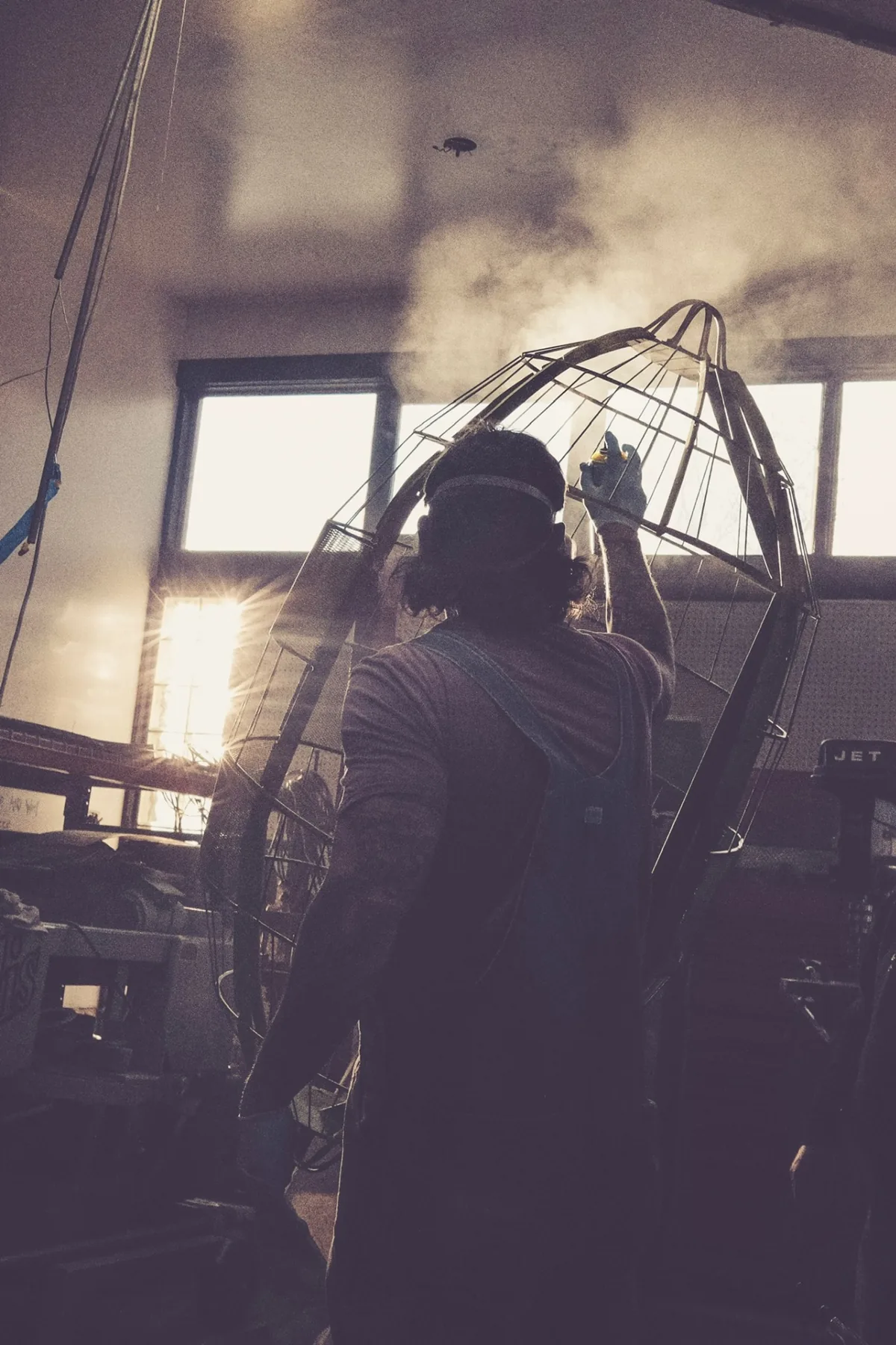 Gage fabricating a large steel form in the shop